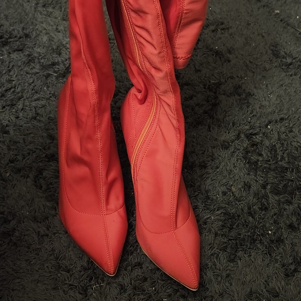 Red Thigh High Boots